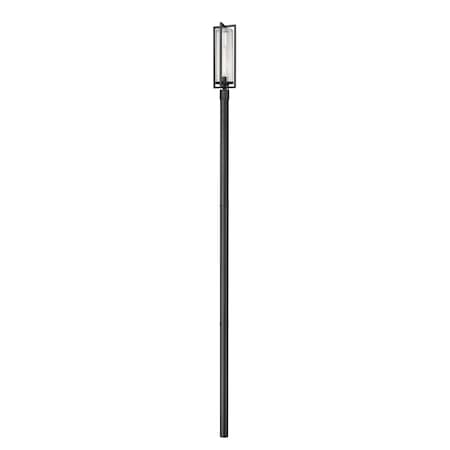 Z-Lite Aura 1 Light Outdoor Post Mounted Fixture, 8in. W x 143.75in. H, Black 5013PHBR-5009P120-BK